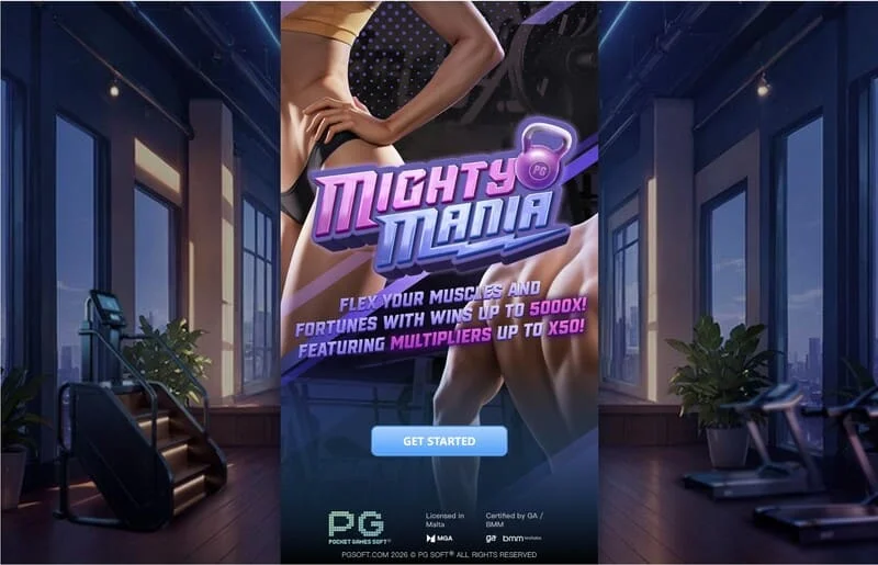 Mighty Mania - Menyu kuu na skrini ya kuchagua dau